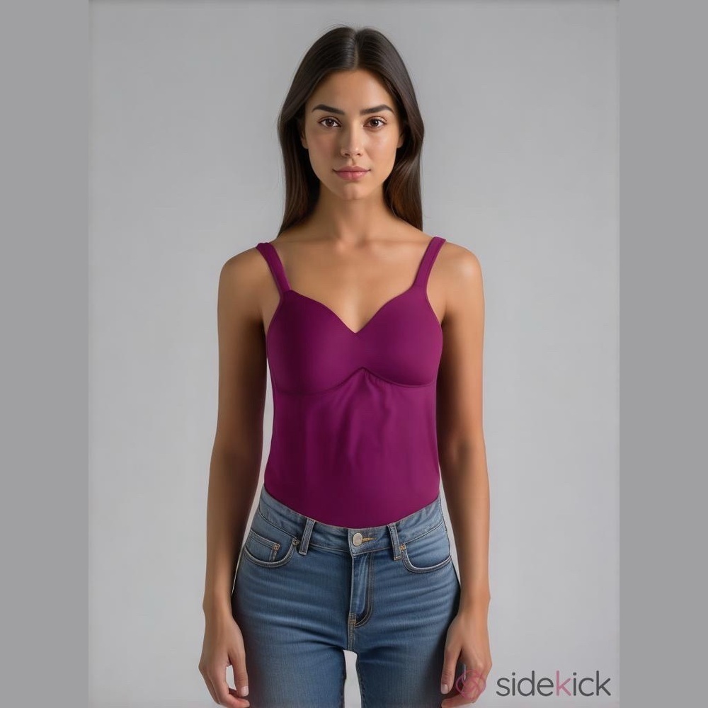 Rhonda Shear PINK Stretch Molded
Cup Tank Cami Camisole Size Small NWT